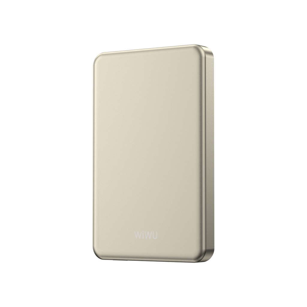 WiWU Ultra Thin P15 5000mAh Magnetic Wireless Power Bank (20W + 15W MagSafe) (Titanium Gold)