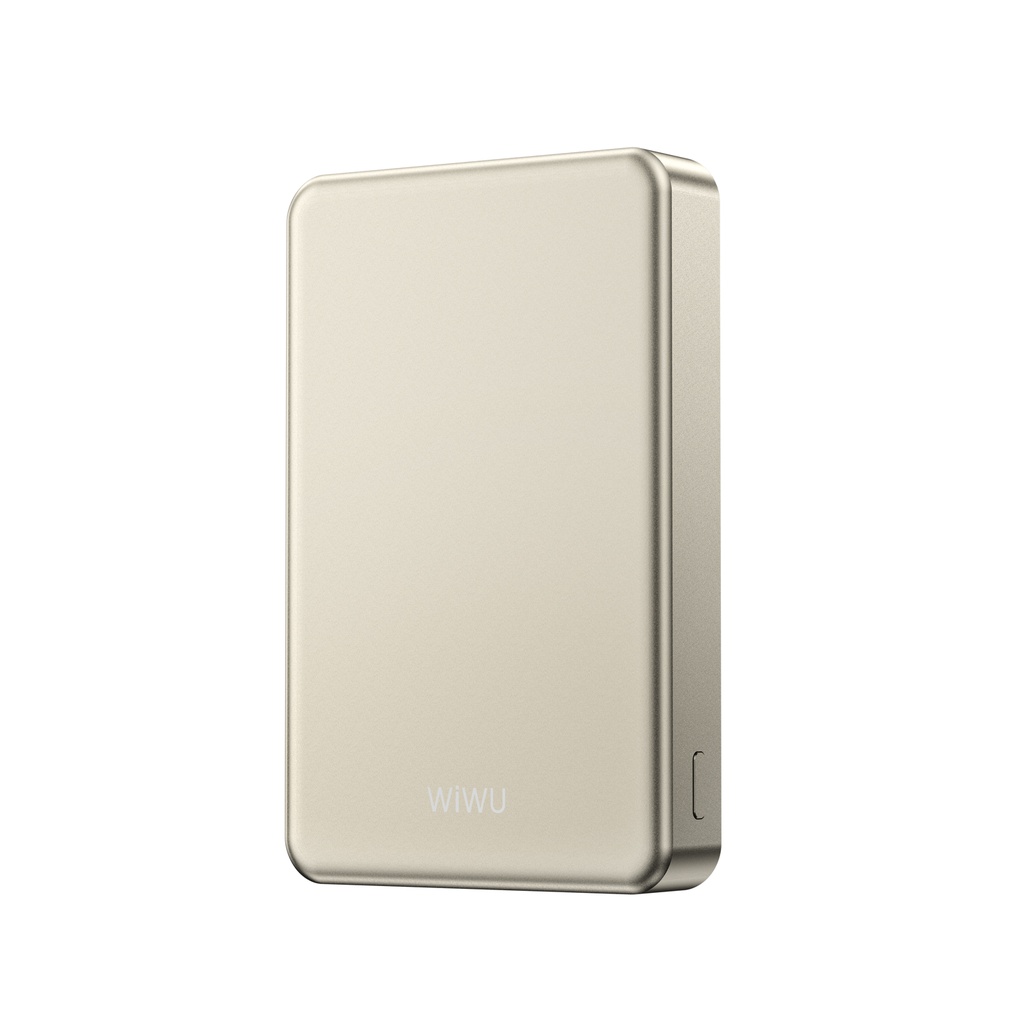 WiWU Ultra Thin P15-1 10000mAh Magnetic Wireless Power Bank (22W + 15W MagSafe) (Titanium Gold)