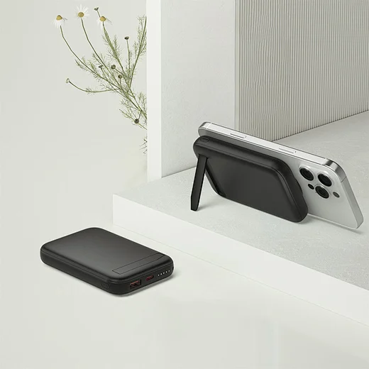 WiWU Classic Stand Wi-P064 10000mAh Wireless Power Bank (22W, Magnetic Stand) (Black)