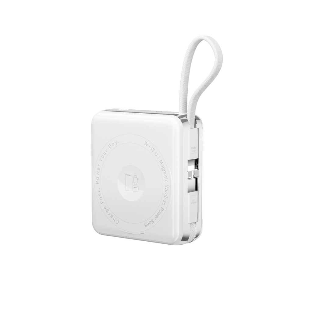 WiWU 3-in-1 Mag Plus XF17 10000mAh Magnetic Power Bank (15W Wireless) (White)