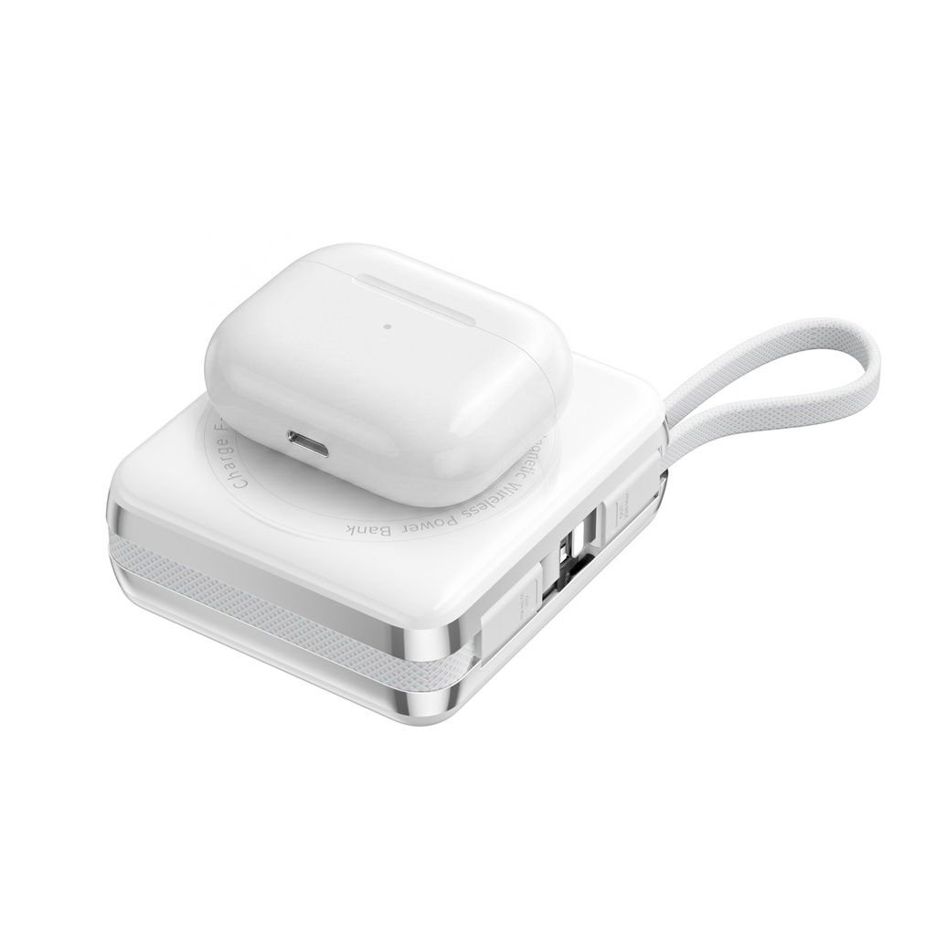 WiWU 3-in-1 Mag Plus XF17 10000mAh Magnetic Power Bank (15W Wireless) (White)