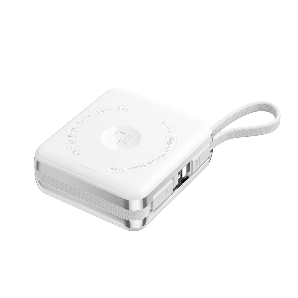 WiWU 3-in-1 Mag Plus XF17 10000mAh Magnetic Power Bank (15W Wireless) (White)