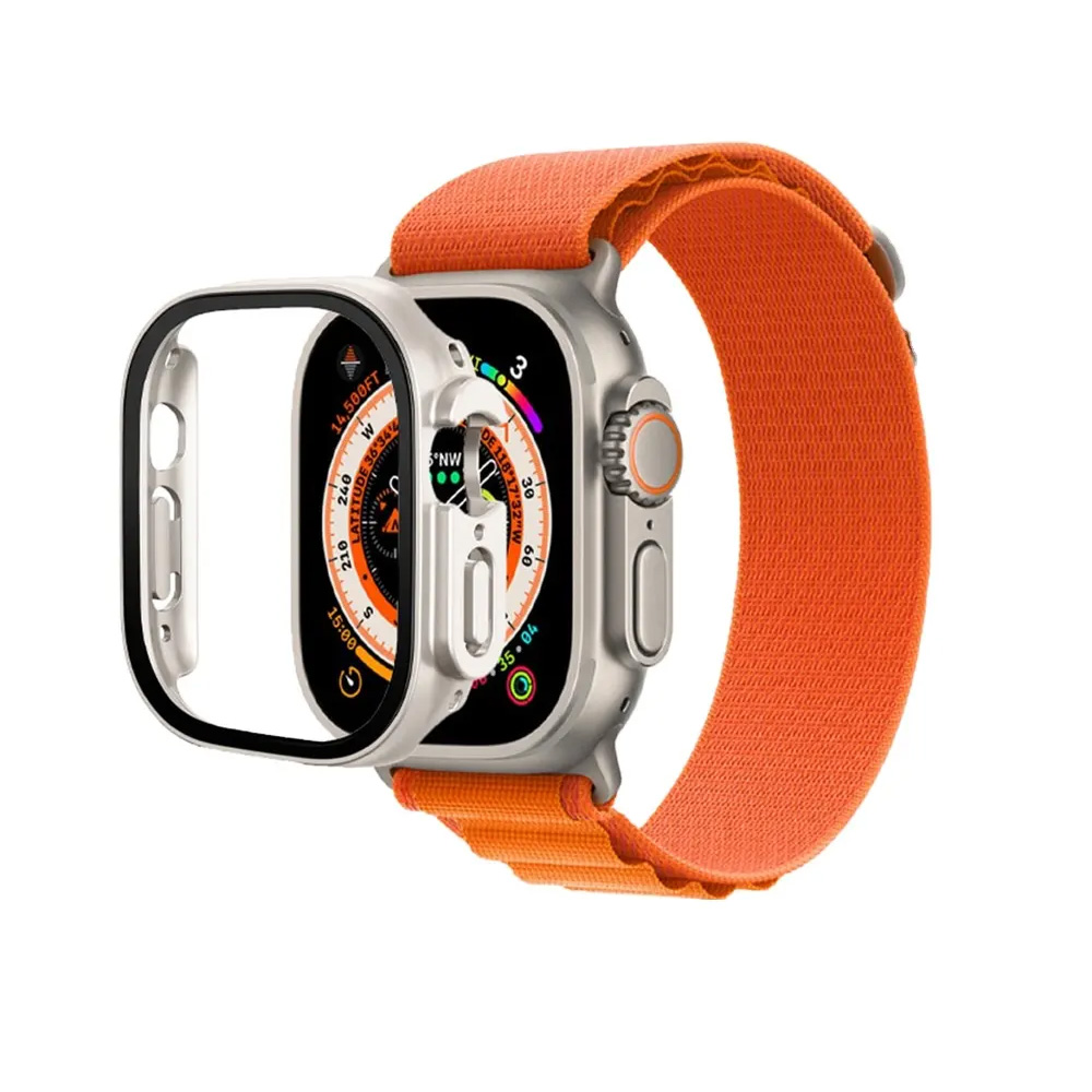 Hard PC Case with Tempered Glass For Apple Watch Ultra