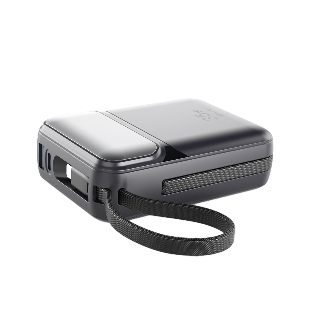 WiWU Galaxy Wi-P052 10000mAh Power Bank 35W (Built-in L+C Cable) (Black)