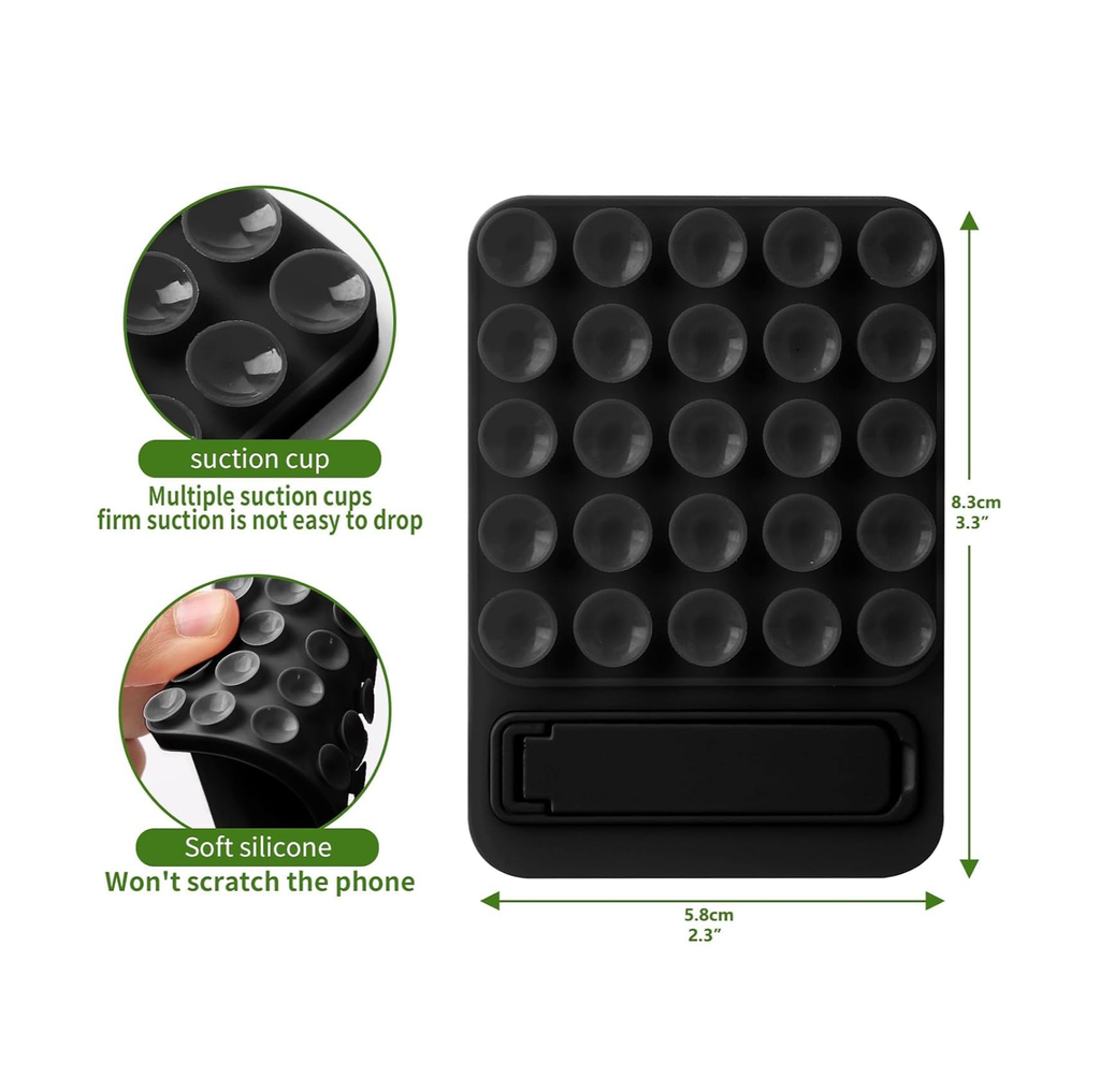 Octogrip Silicone Suction Grip Bracket (Phone Adhesive Mount) - Black