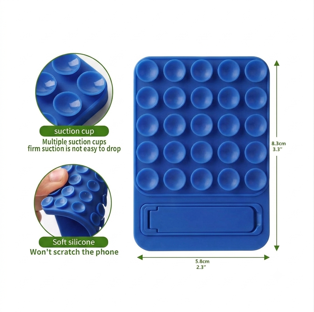 Octogrip Silicone Suction Grip Bracket (Phone Adhesive Mount) - Blue