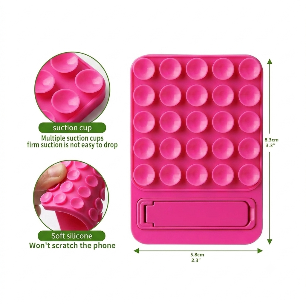 Octogrip Silicone Suction Grip Bracket (Phone Adhesive Mount) - Pink