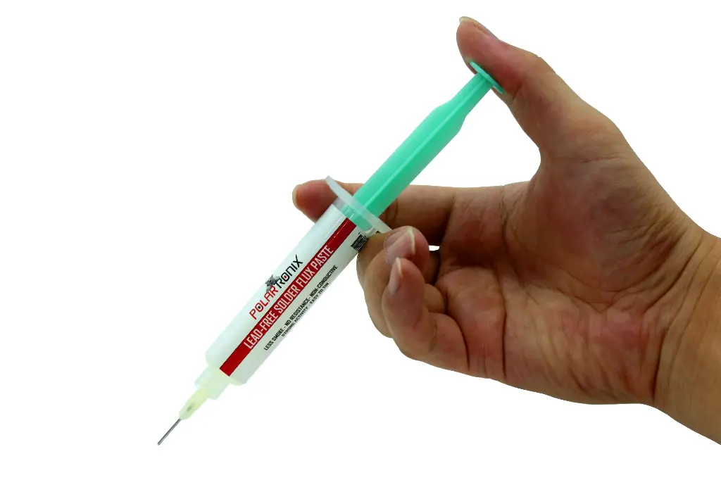 Polartronix Lead-Free No-Clean Solder Flux Paste – Halogen-Free, Low-Smoke Formula for SMD/BGA/PCB Repair, 10cc/16g Syringe (FL-101)