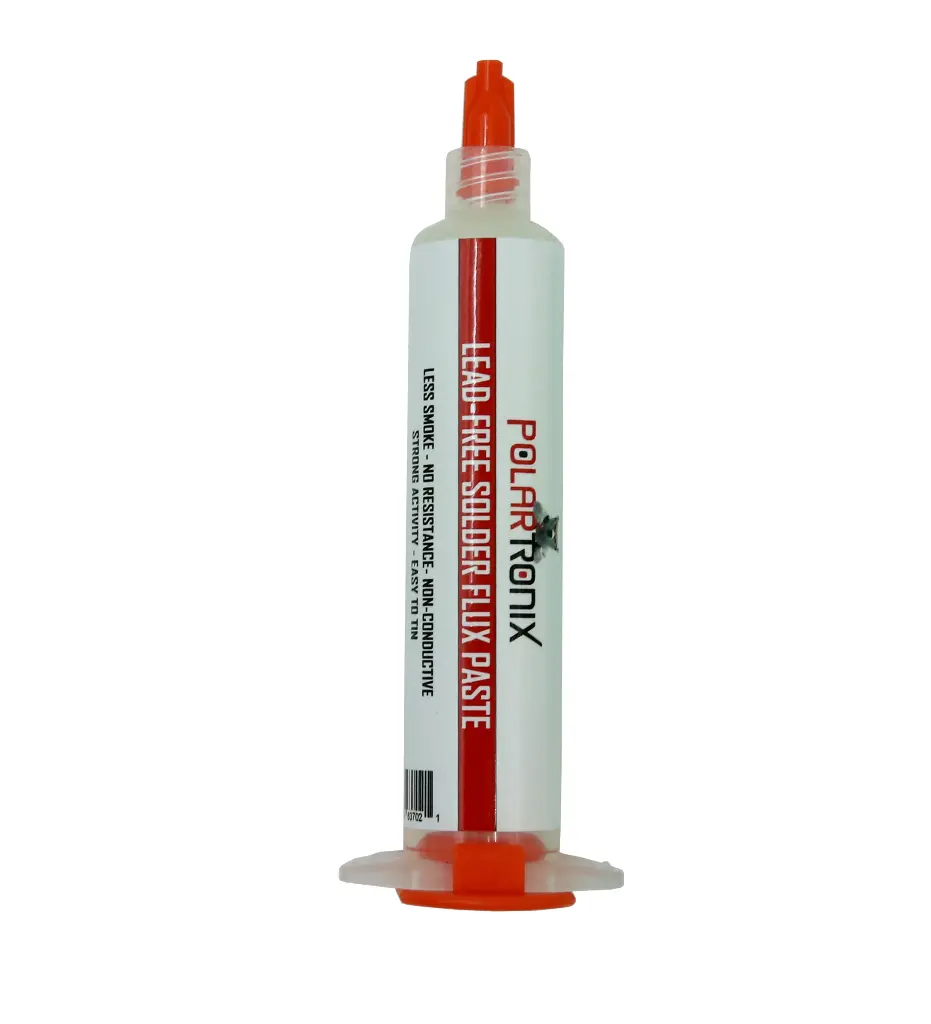 Polartronix Lead-Free No-Clean Solder Flux Paste – Halogen-Free, Low-Smoke Formula for SMD/BGA/PCB Repair, 10cc/16g Syringe (FL-101)
