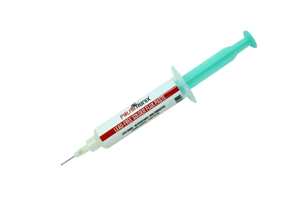 Polartronix Lead-Free No-Clean Solder Flux Paste – Halogen-Free, Low-Smoke Formula for SMD/BGA/PCB Repair, 10cc/16g Syringe (FL-101)
