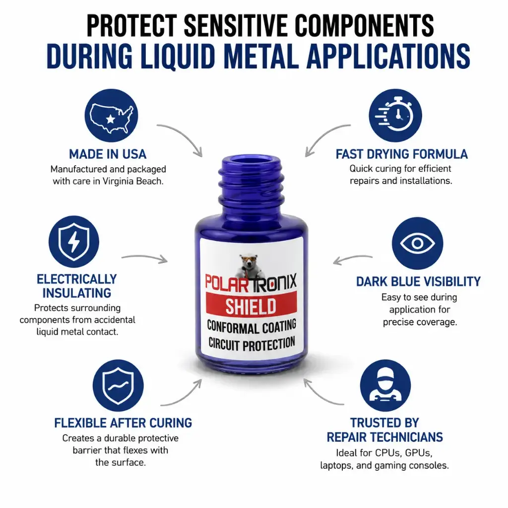 Polartronix Liquid Metal ShieldShield Conformal Coating 5ml - Blue (LMS01)