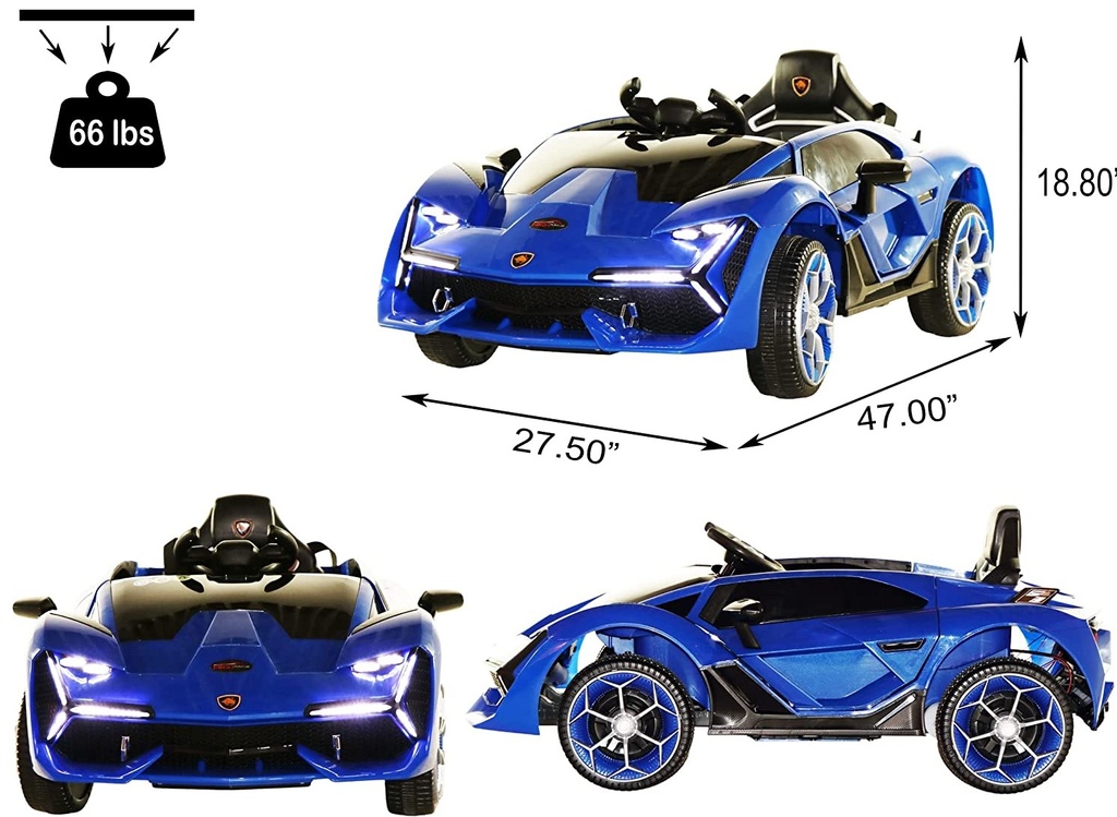 12V Kids Electric Car - Licensed Lamborghini - Blue (PLUS SHIPPING)