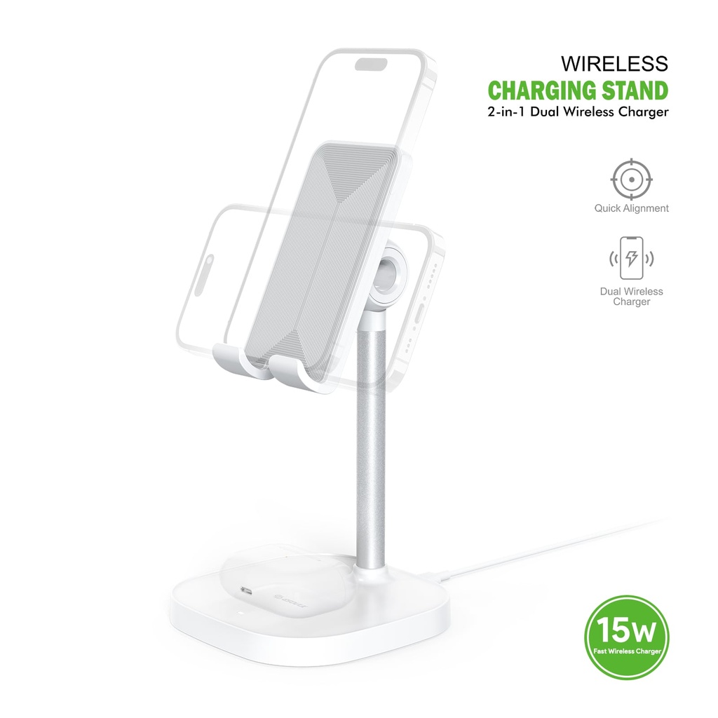 Esoulk 15W 2-in-1 Wireless Charging Stand