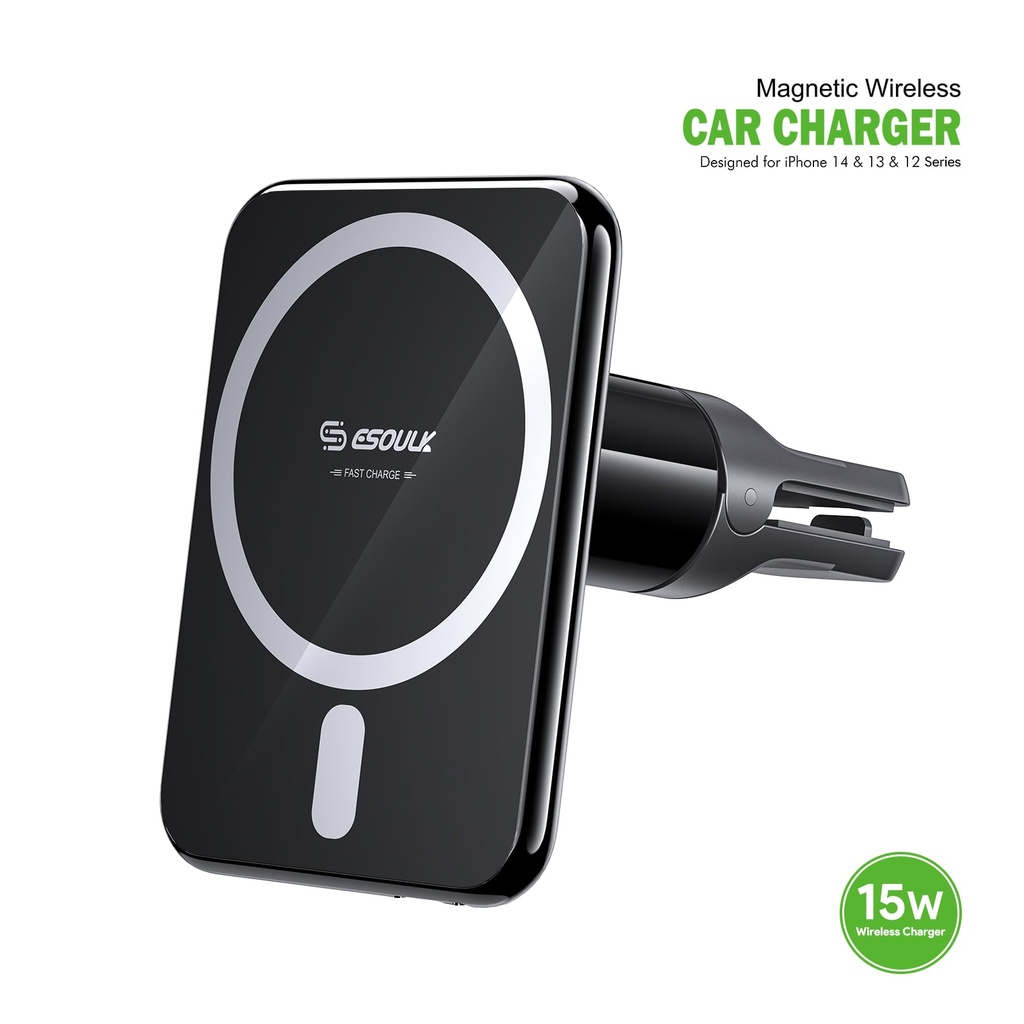 Esoulk 15W Magnetic Wireless Charger Air Vent Car Mount