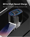 Qualcomm Quick Charge 3.0 Car Charger 3-Port (1 Type-C, 2 USB)