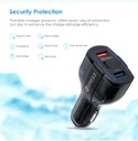 Qualcomm Quick Charge 3.0 Car Charger 3-Port (1 Type-C, 2 USB)