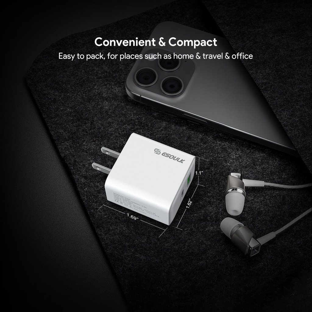 Esoulk 20W PD&QC Wall Charger - White (12 PCs)