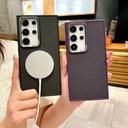 Carbon Fiber Texture Case with Magsafe for  Samsung S24 Ultra - Purple