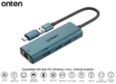 Onten OTN-US125  USB 3.0 to HDMl + RJ45 (100m) + USB3.0 + USB2.0 + Type-C Adapter (5 in 1)