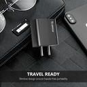 Esoulk 20W PD/QC Wall Charger & Cable (5ft) for Type-C to 8 Pin - Black