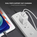 Esoulk 20W PD/QC Wall Charger & Cable (5ft) for Type-C to 8 Pin - White