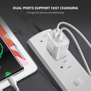 Esoulk 20W PD/QC Wall Charger & Cable (5ft) for Type-C to C - White