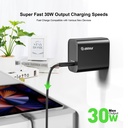 Esoulk 30W PD Fast Wall Charger - Black