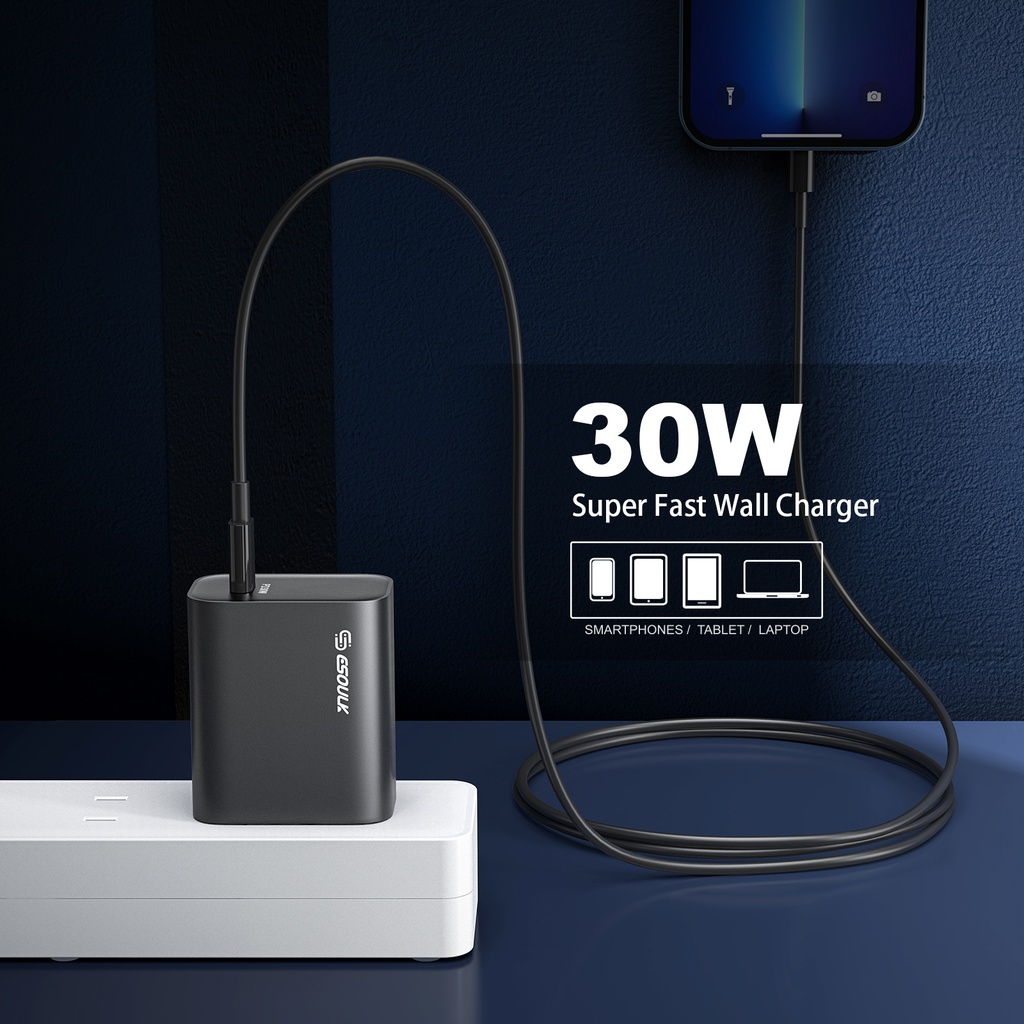 Esoulk 30W PD Fast Wall Charger - Black