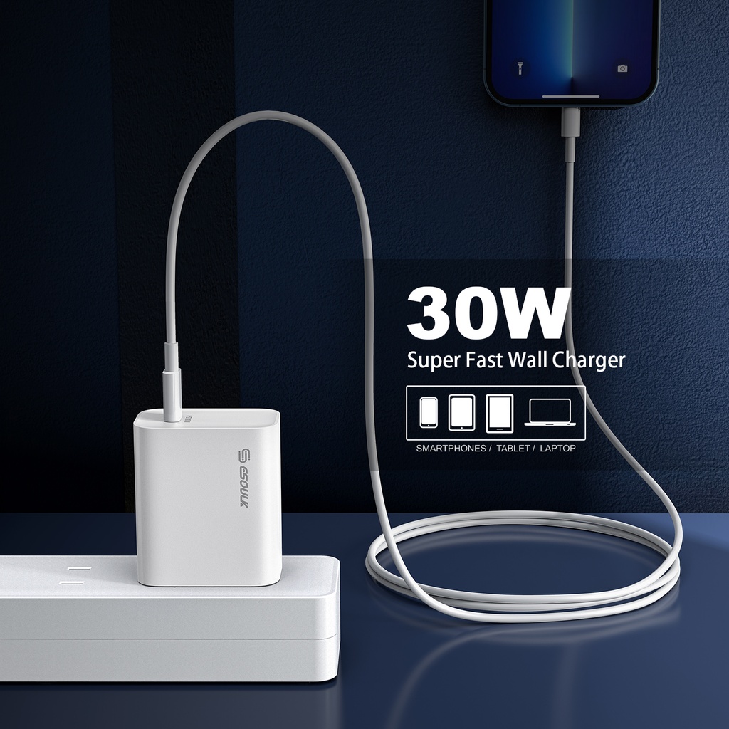 Esoulk 30W PD Fast Wall Charger - White