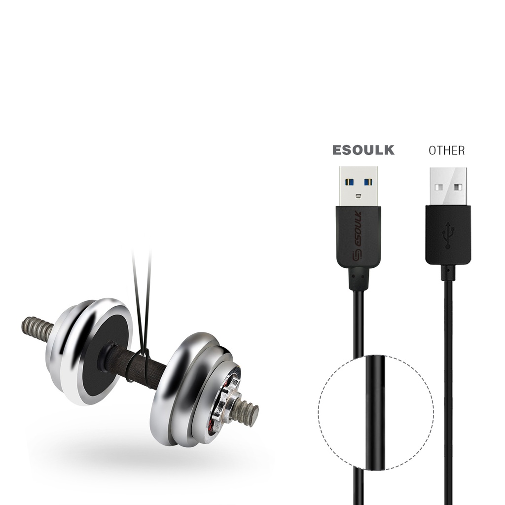 Esoulk 3M Round Cable For Type-C 2A - Black