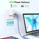 Esoulk Fast Charging Cable (10ft) Type-C to C - Blue