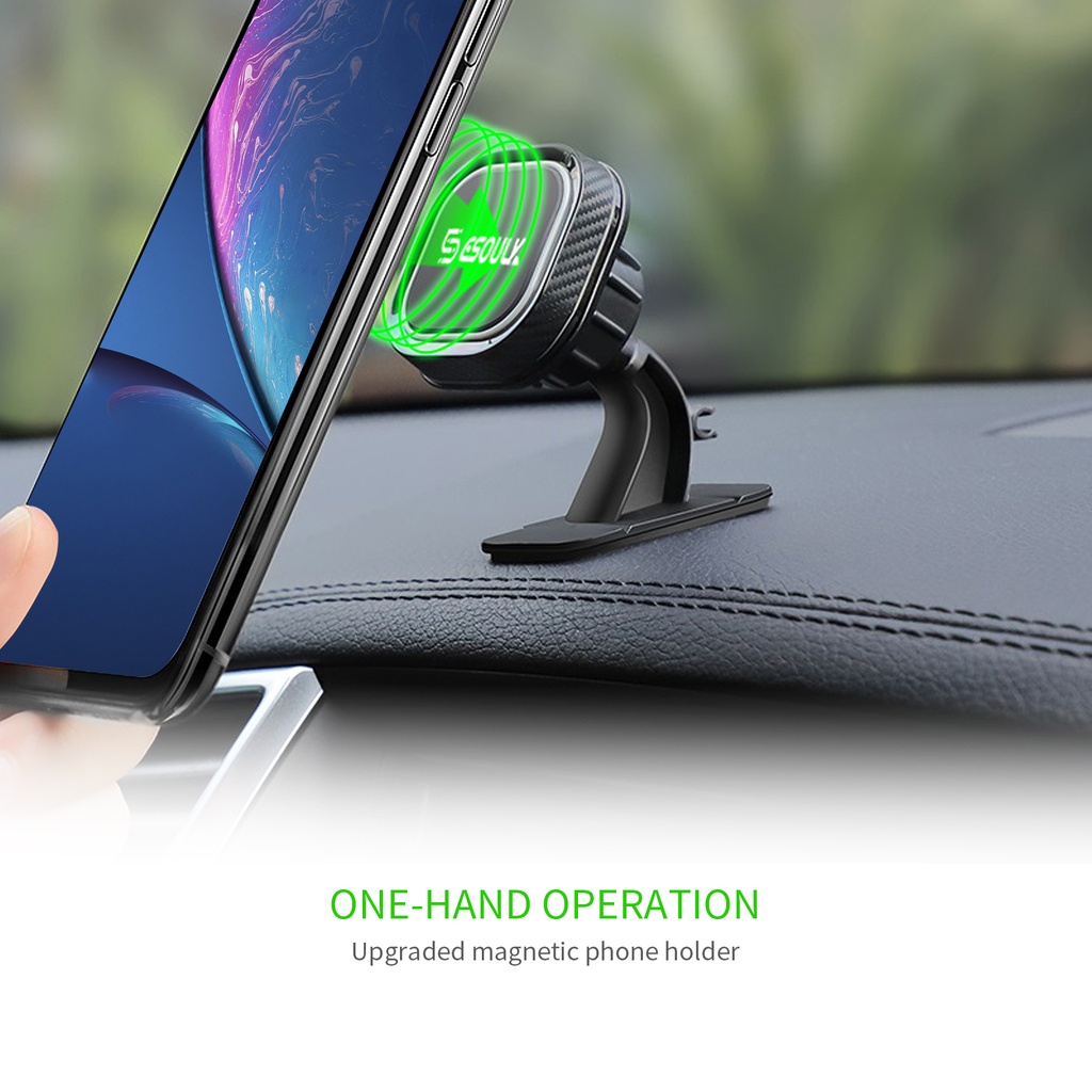 Esoulk Magnet Car Holder - One-Hand Operation With Charging Cable Holder