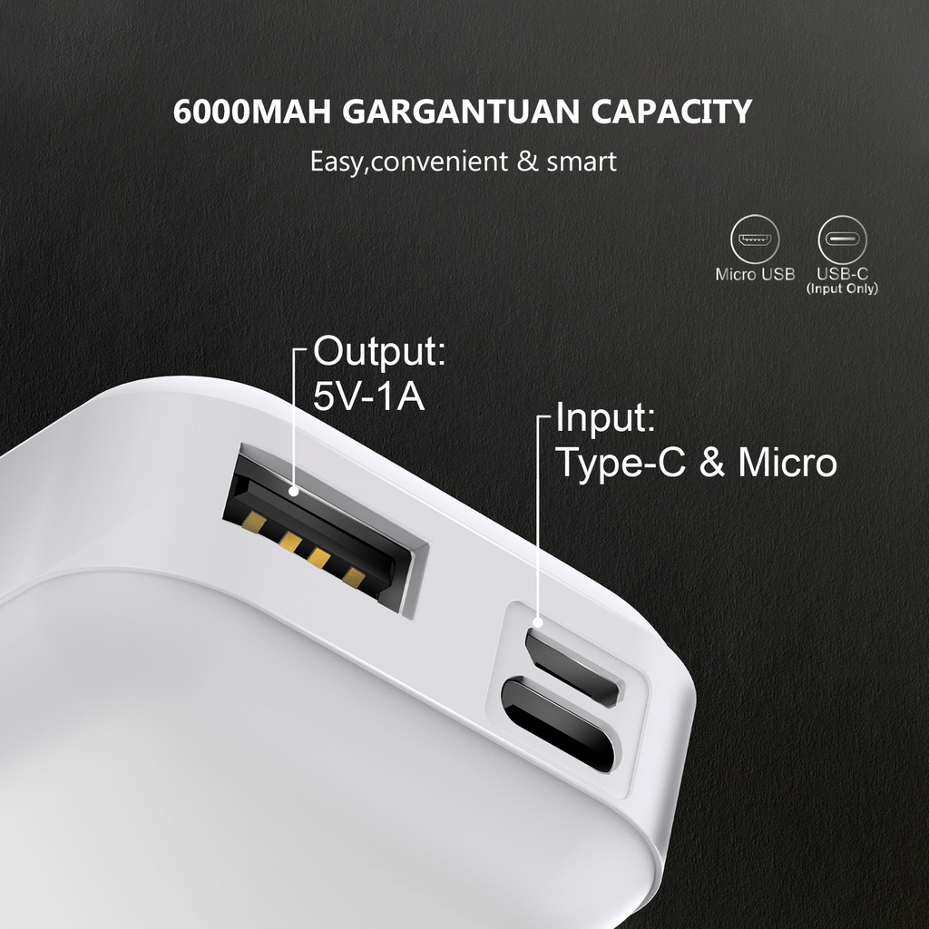 Esoulk Universal Power Bank 6000 mAh  - White
