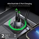 Esoulk 40W Dual Type-C Port Fast Car Charger - Black