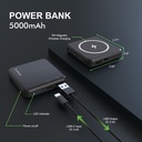 Esoulk Magnetic Wireless Power Bank  5W 5000mAh- Black