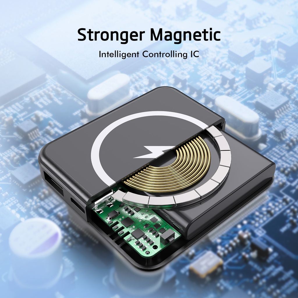 Esoulk Magnetic Wireless Power Bank  5W 5000mAh- Black
