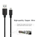 Esoulk 5ft Round Cable For Type-C 1.5A - Black