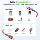 Esoulk Fast Charging Cable (10ft) Type-C to C - Red