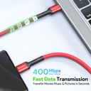 Esoulk Fast Charging Cable (10ft) Type-C to C - Red