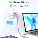 Esoulk Fast Charging Cable (10ft) Type-C to C - Red