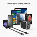Esoulk 20W PD/QC Wall Charger & Cable (5ft) for Type-C to C - Black