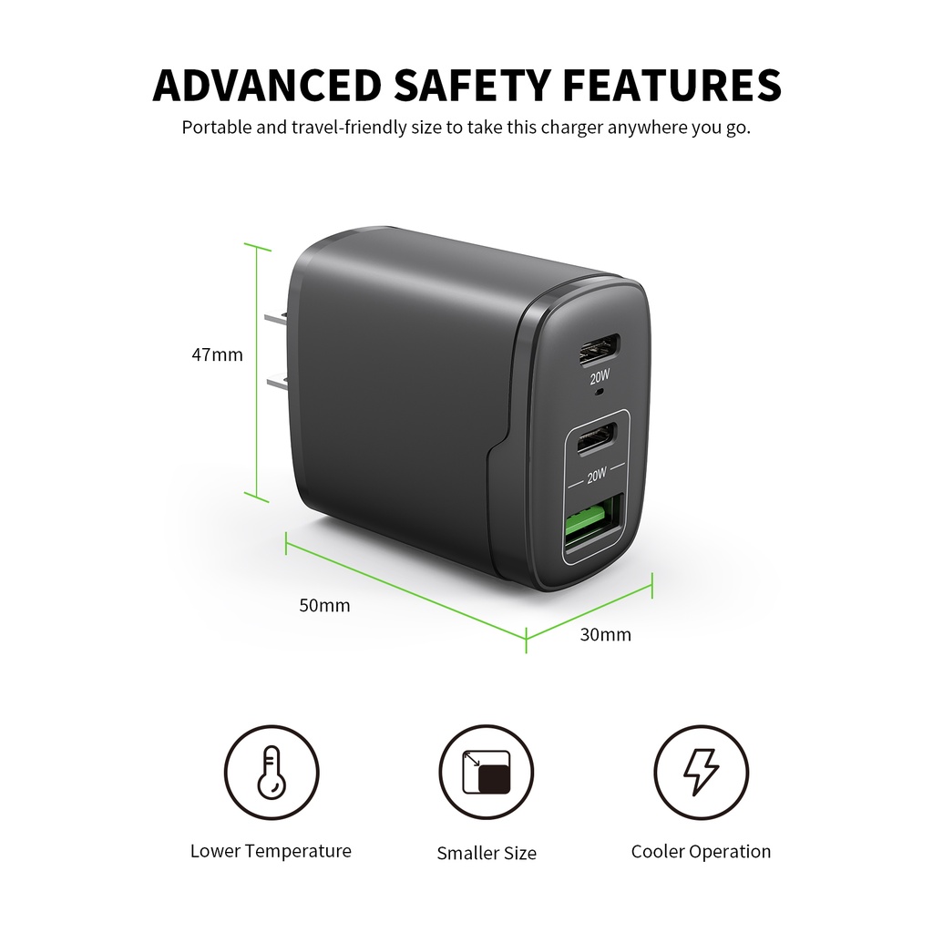 Esoulk 40W Fast Wall Charger - Black