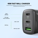 Esoulk 40W Fast Wall Charger - Black