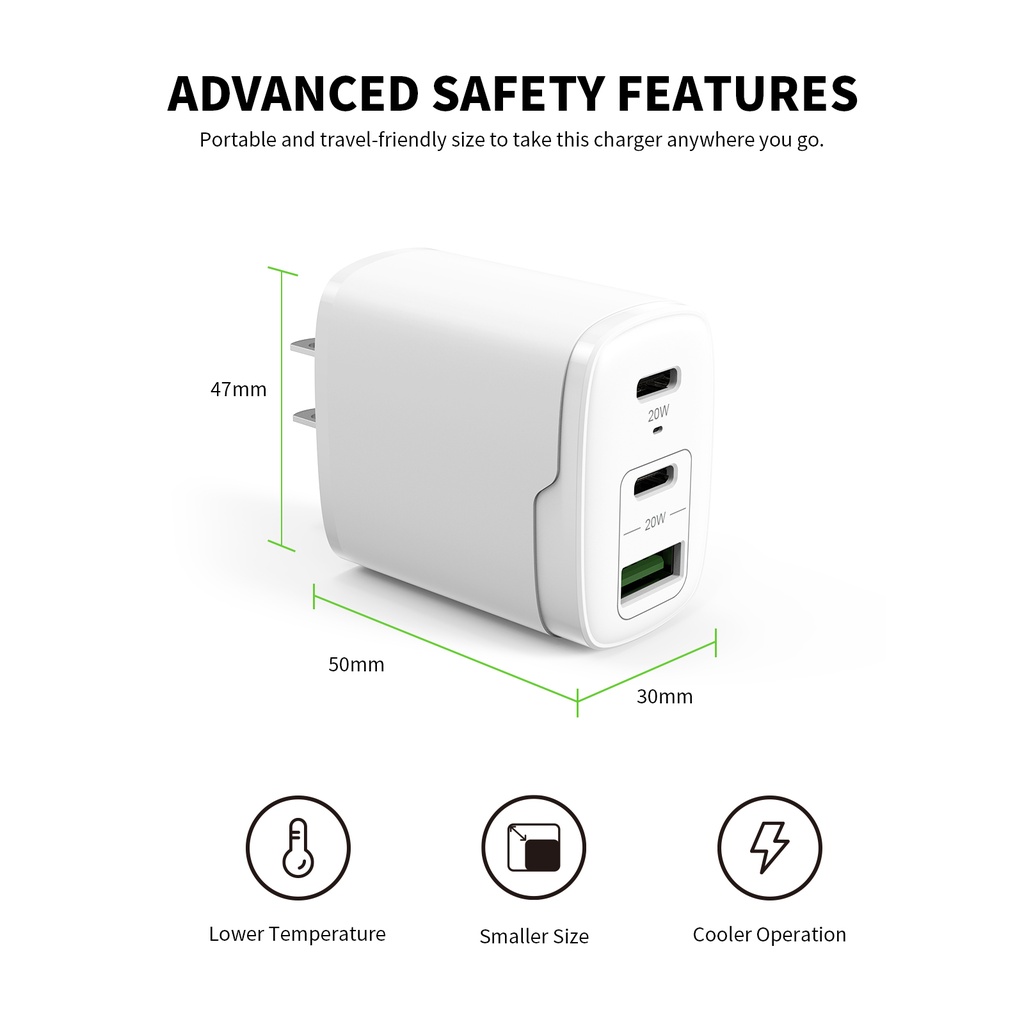 Esoulk 40W Fast Wall Charger - White