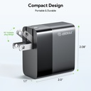 Esoulk 45W PD Dual Type-C Fast Wall Charger - Black
