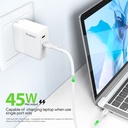 Esoulk 45W PD Dual Type-C Fast Wall Charger - White