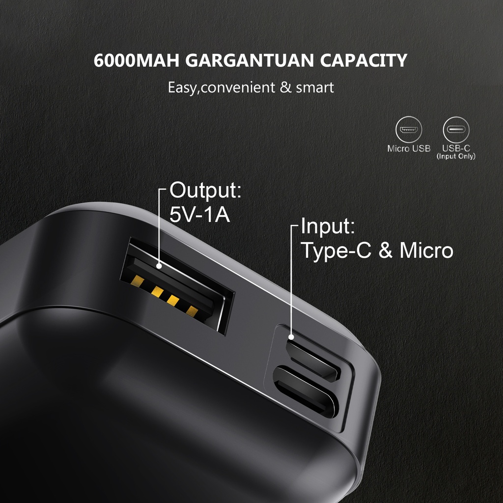 Esoulk Universal Power Bank 6000 mAh  - Black