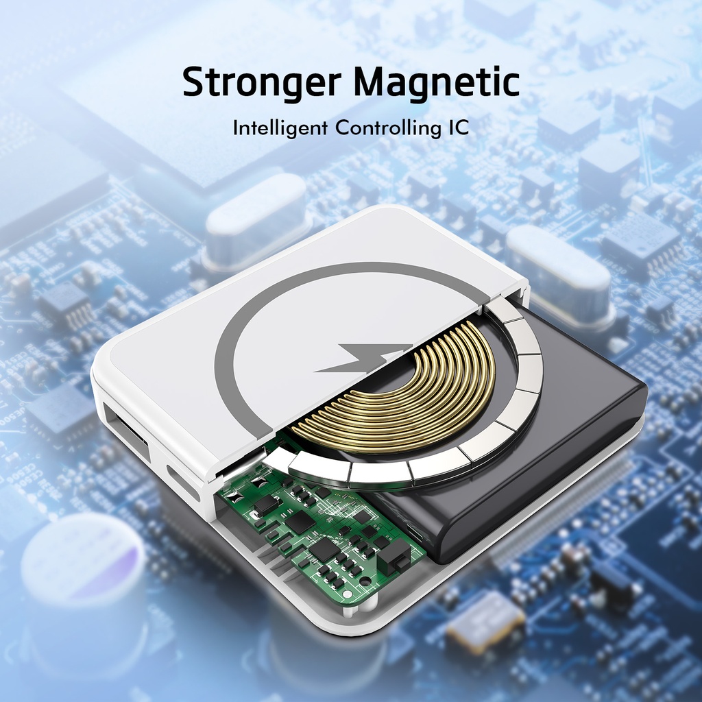 Esoulk Magnetic Wireless Power Bank  5W 5000mAh - White