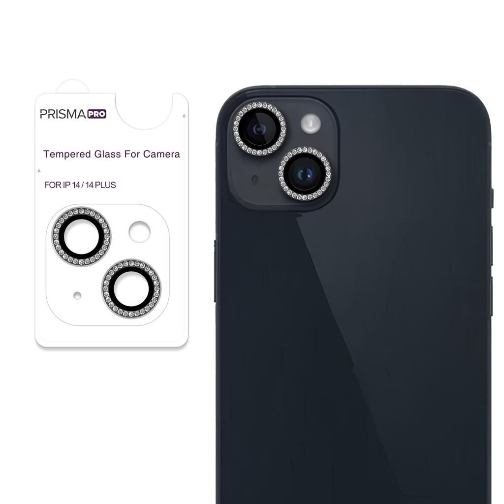 Prisma Pro Shield - Diamond Camera Lens w/HD Tempered Glass  for iPhone 14 / 14 Plus (Midnight)