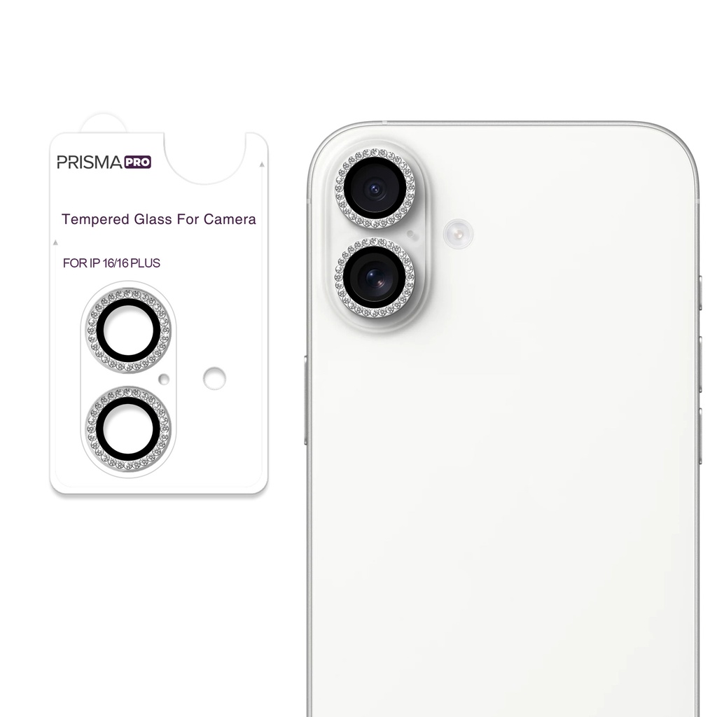 Prisma Pro Shield - Diamond Camera Lens w/HD Tempered Glass  for iPhone 16 / 16 Plus (Starlight)